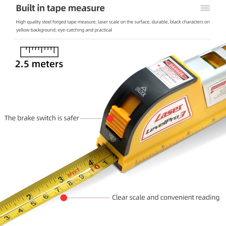 Livella laser Pro 3 con metro a nastro da 250 cm - immagine 3