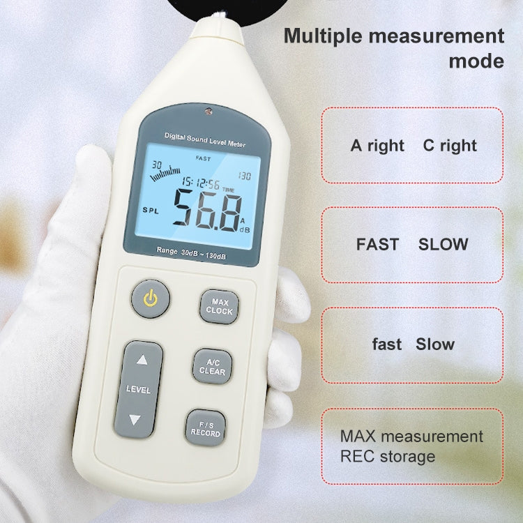 Fonometro digitale 30-130 dB con microfono capacitivo da 1/2 pollice - immagine 7