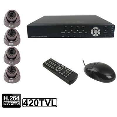 Kit DVR di sorveglianza 4 canali CCD Sharp con obiettivo 6 mm