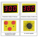 Stazione saldatura 2 in 1 con pistola aria calda 720W LED