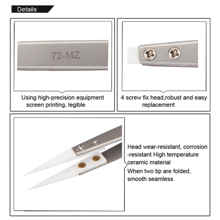 Pinzette con punta in ceramica e acciaio inox resistenti alte tem