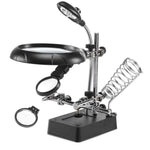 Lente d'ingrandimento a clip con 5 LED e supporto regolabile