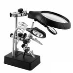Lente d'ingrandimento a clip con 5 LED e supporto regolabile