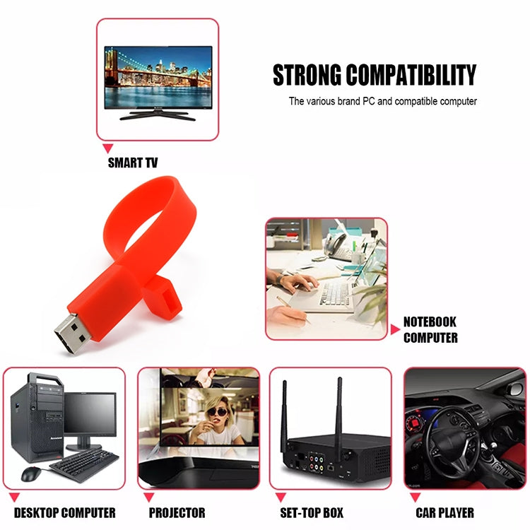 Chiavetta USB 2.0 da 16 GB a braccialetto in silicone - immagine 6