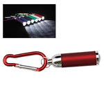 Torcia LED con moschettone e portachiavi colore casuale