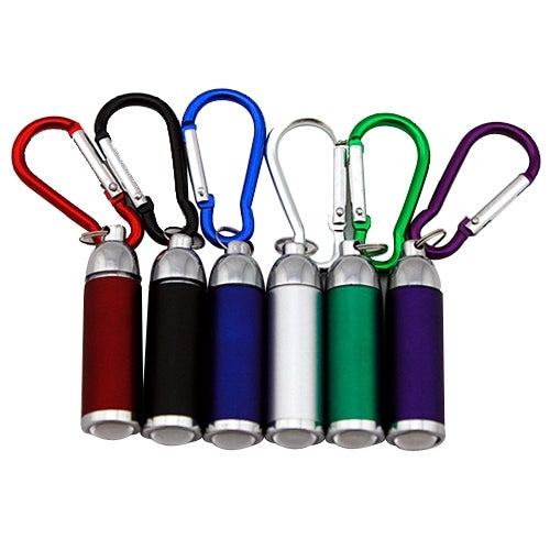 Torcia LED con moschettone e portachiavi colore casuale
