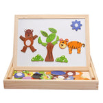 Tavolo da disegno magnetico doppio lato con puzzle animale