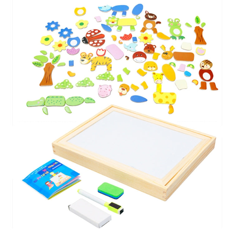 Tavolo da disegno magnetico doppio lato con puzzle animale