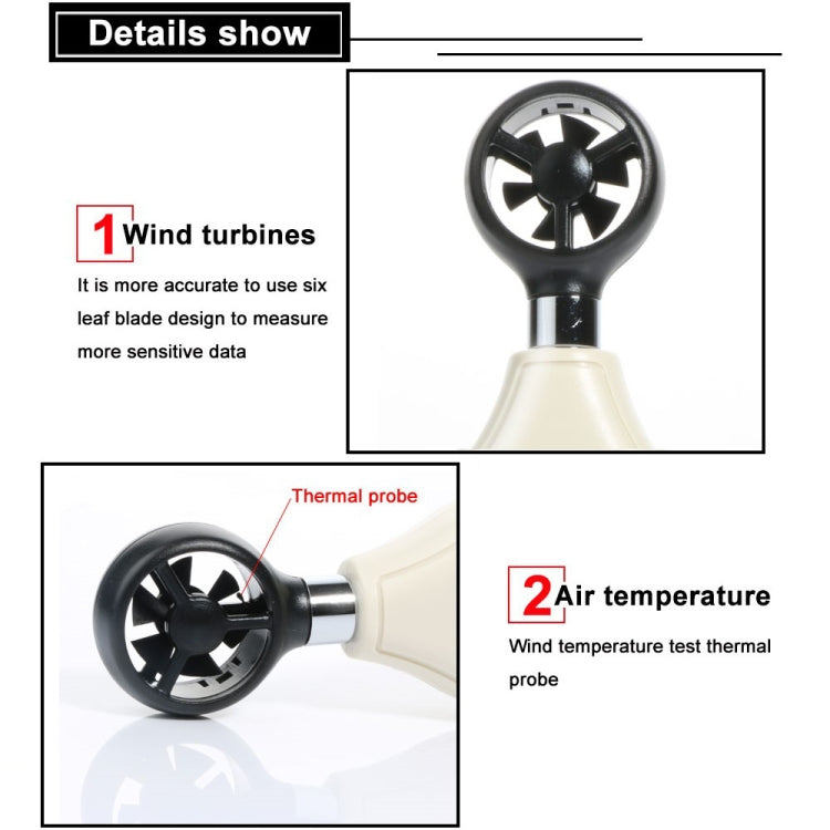 Anemometro digitale BENETECH GM816A con display retroilluminato - immagine 6