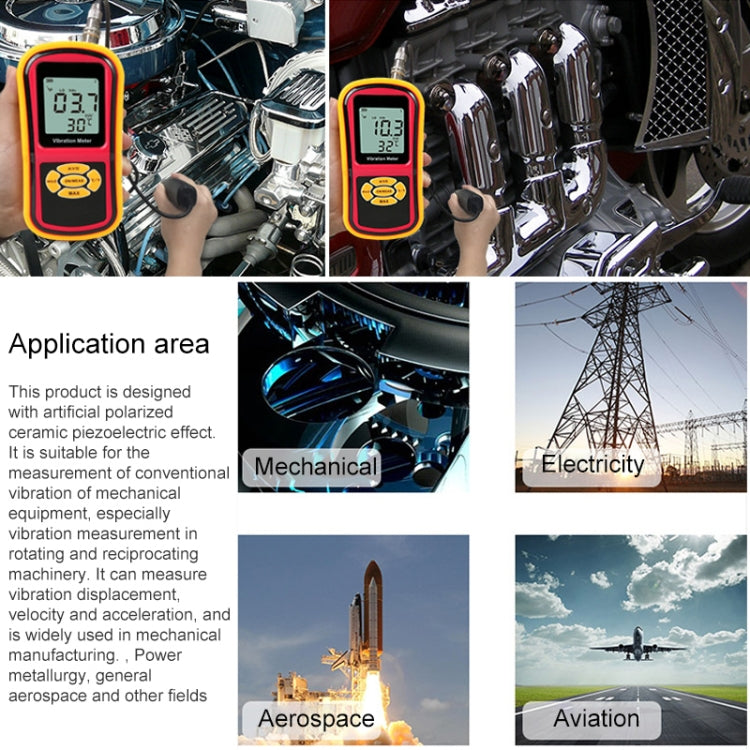 Misuratore di vibrazioni digitale Benetech GM63B con sonde - immagine 7