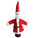 Set sacchetti peluche per bottiglie vino Natale 20x17cm