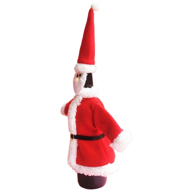 Set sacchetti peluche per bottiglie vino Natale 20x17cm