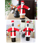 Set sacchetti peluche per bottiglie vino Natale 20x17cm