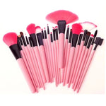 Set pennelli trucco 24 pezzi con custodia rosa in pelle