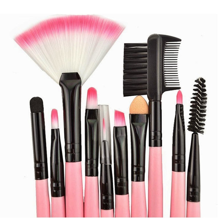 Set pennelli trucco 24 pezzi con custodia rosa in pelle