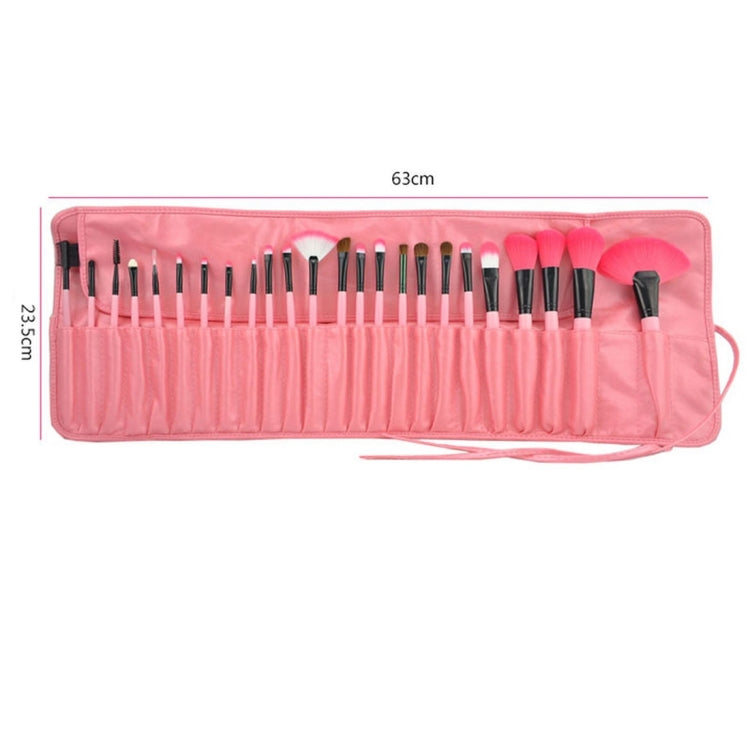 Set pennelli trucco 24 pezzi con custodia rosa in pelle