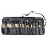 Set 24 pennelli trucco in crine di cavallo con borsa pelle
