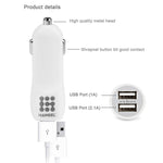 Caricatore auto doppia porta USB 2,1A + 1A universale