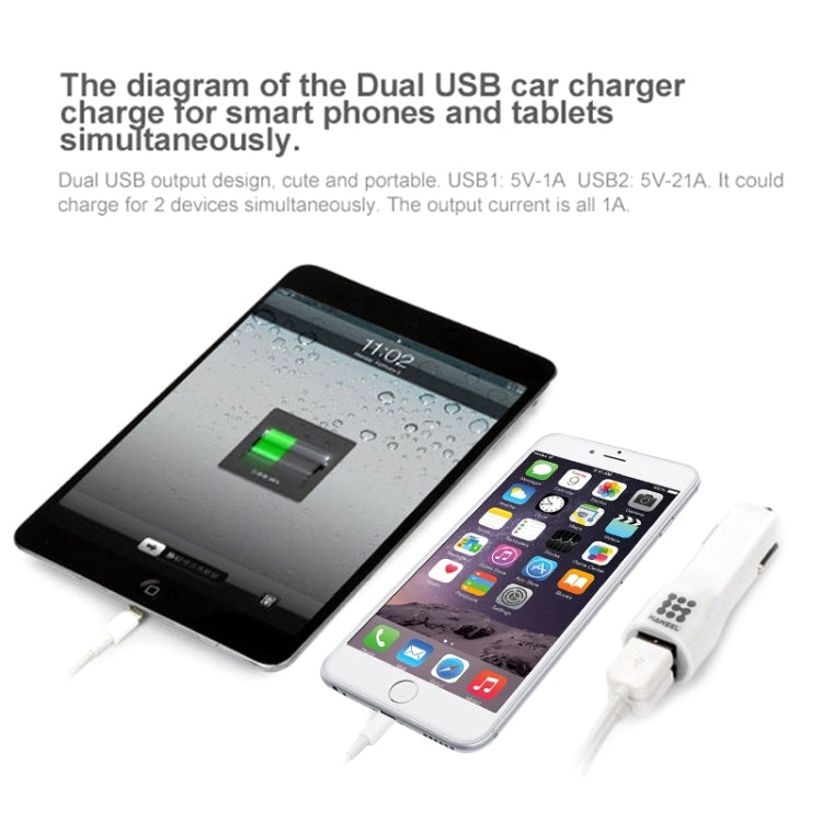 Caricatore auto doppia porta USB 2,1A + 1A universale