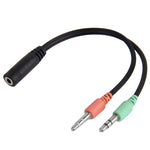 Microfono jack da 17 cm da 3,5 mm + cavo per auricolari, compatibile con telefoni, tablet, cuffie, lettore MP3, stereo per auto/casa e altro