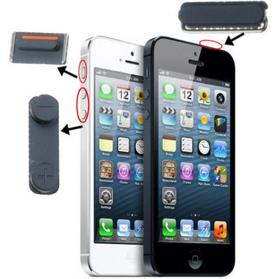 Ricambio pulsanti 3 in 1 nero per iPhone 5 - immagine 2