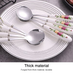 Set cucchiaio e forchetta in acciaio inox con manico ceramica