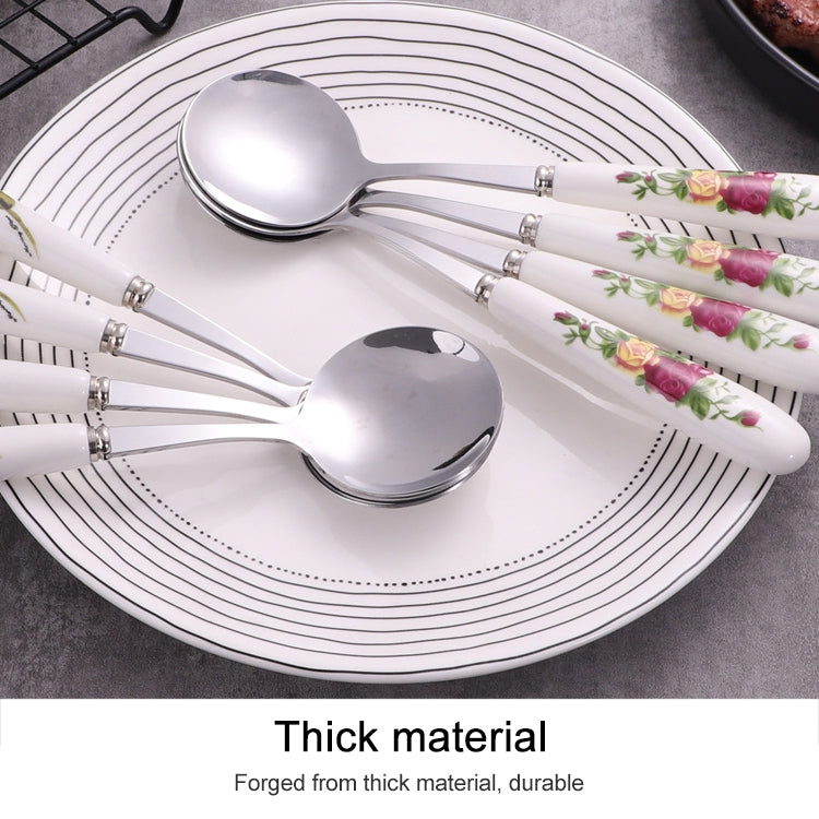 Set cucchiaio e forchetta in acciaio inox con manico ceramica