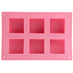 Stampo per torta in silicone quadrato 6 fori 24x16 cm