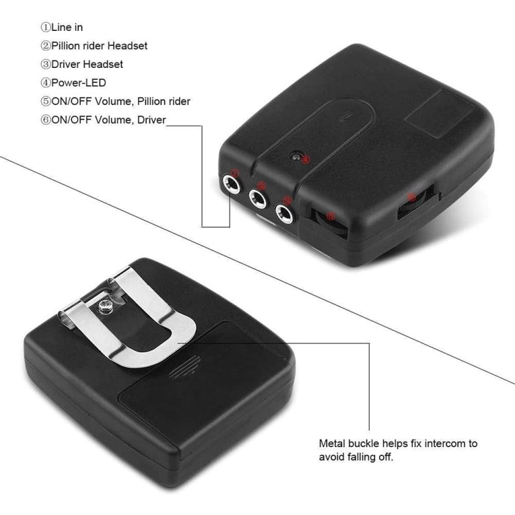 Interfono cablato per moto a 2 pezzi con audio stereo - immagine 3