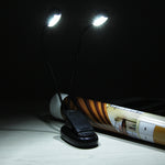Clip doppio braccio con luce LED per lettura e campeggio