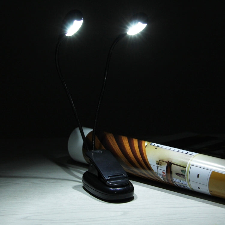 Clip doppio braccio con luce LED per lettura e campeggio