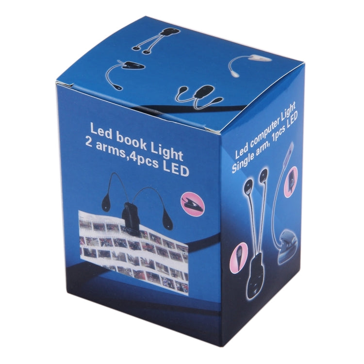 Clip doppio braccio con luce LED per lettura e campeggio
