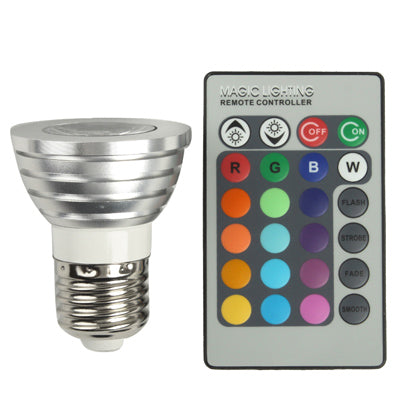 Lampadina LED E27 3W RGB con telecomando IR