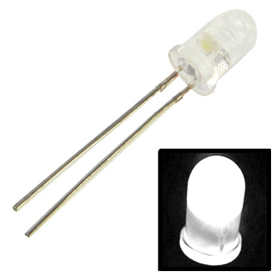 Lampada LED F5 trasparente 3V 20mA luce rossa e bianca
