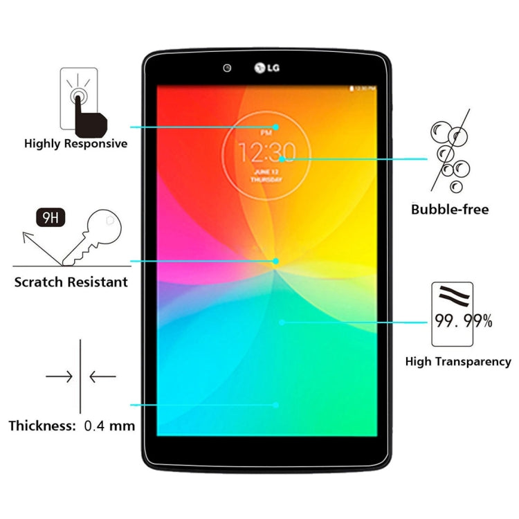 Pellicola in vetro temperato 0,4 mm per tablet LG G Pad 7.0