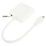 Cavo adattatore video Full HD 1080P da micro HDMI maschio a VGA femmina da 22 cm con cavo audio, Micro HDMI