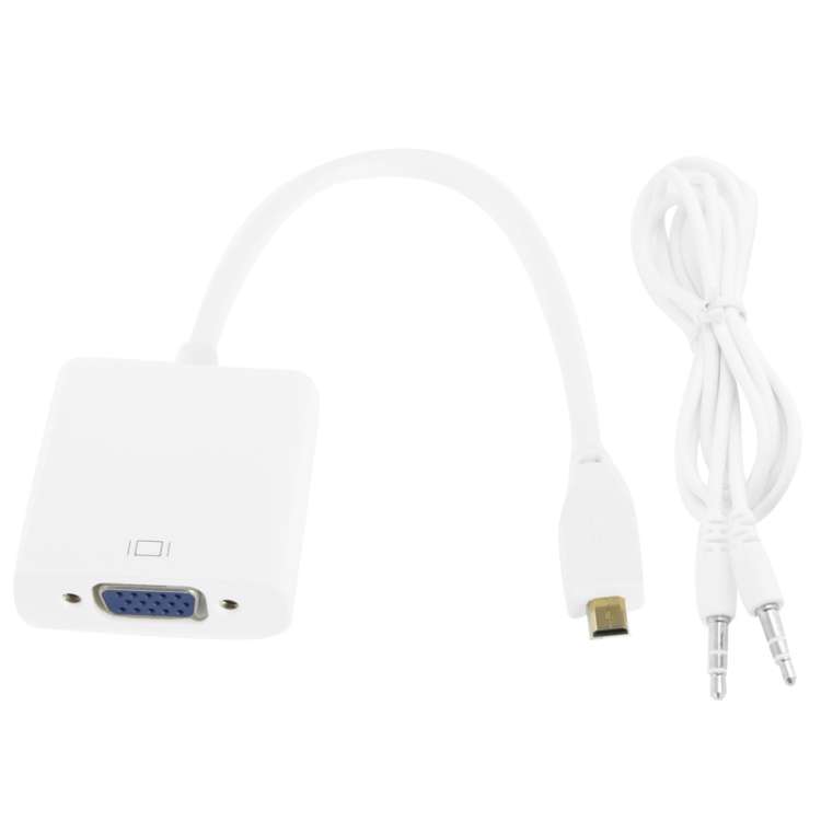 Cavo adattatore video Full HD 1080P da micro HDMI maschio a VGA femmina da 22 cm con cavo audio, Micro HDMI