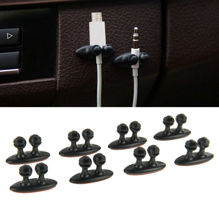 Clip adesiva per cavi auto 8 pezzi DM-003 nero/beige