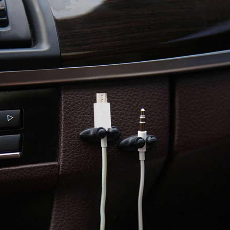 Clip adesiva per cavi auto 8 pezzi DM-003 nero/beige