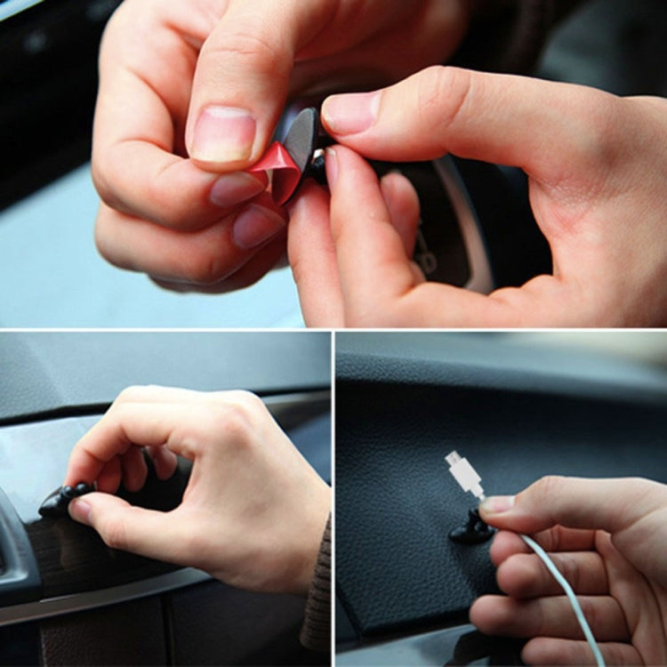 Clip adesiva per cavi auto 8 pezzi DM-003 nero/beige