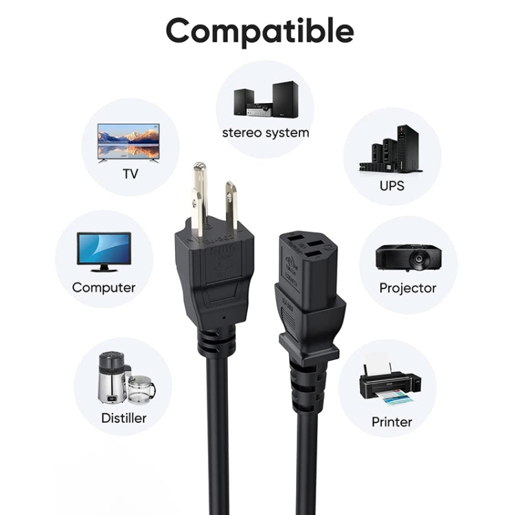 Cavo alimentazione CA 3 poli per notebook US Plug 1,8 m