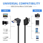 Cavo dati USB 3.0 Micro USB 3.0 a 90° per Galaxy Note III - immagine 4