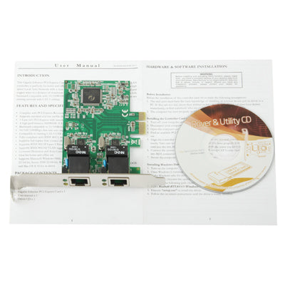 Scheda controller Dual Gigabit Ethernet PCI-Express 2 porte RJ45