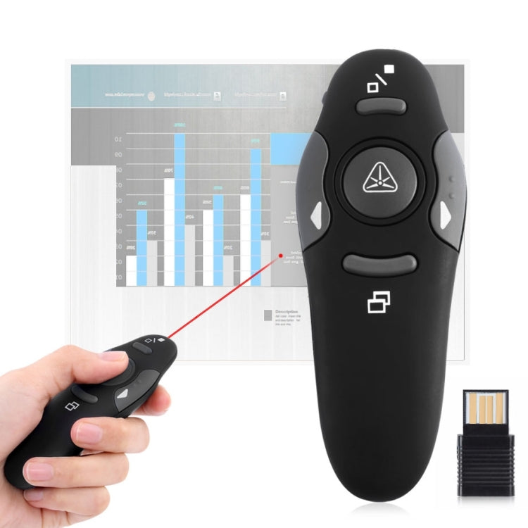 Presentatore multimediale con puntatore laser e ricevitore USB