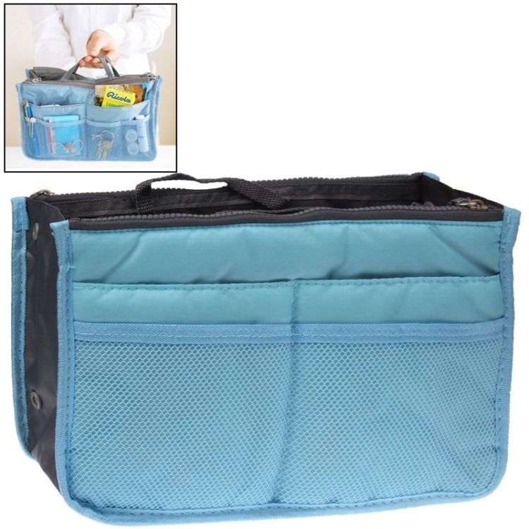 Borsa cosmetica portatile in nylon con doppia cerniera