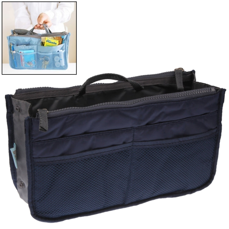 Borsa cosmetica portatile in nylon con doppia cerniera