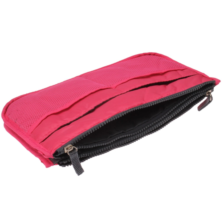 Borsa cosmetica portatile in nylon con doppia cerniera