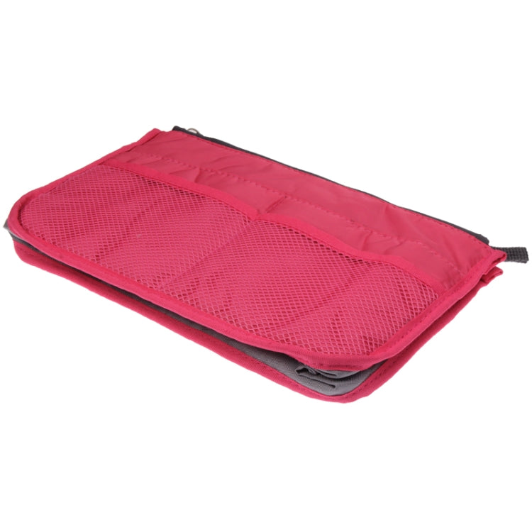 Borsa cosmetica portatile in nylon con doppia cerniera