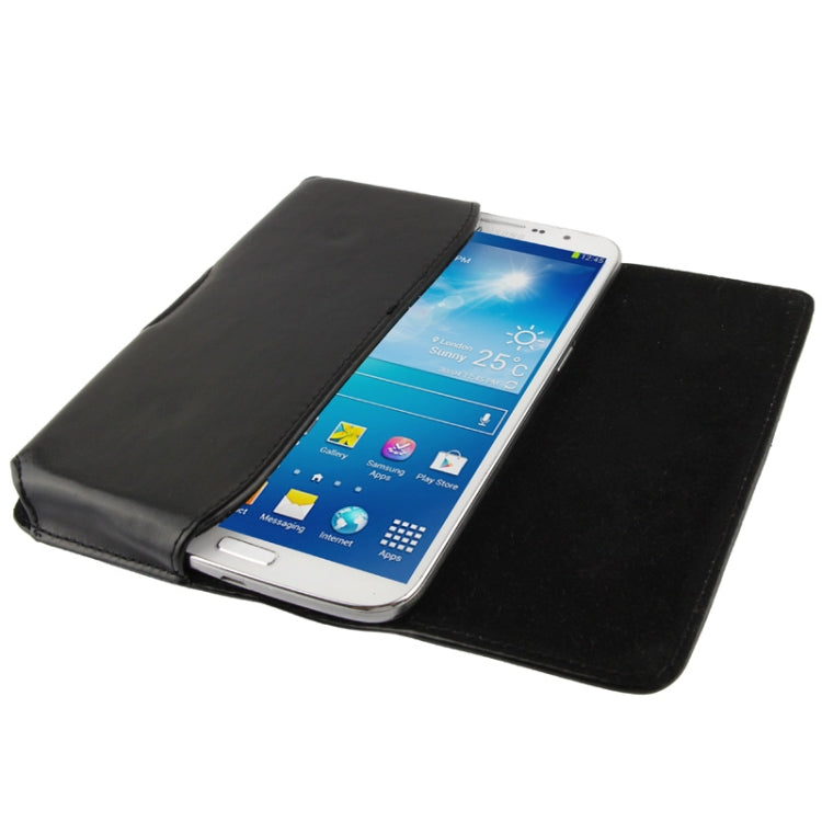 Custodia portafoglio in pelle con clip per Galaxy Mega 6.3