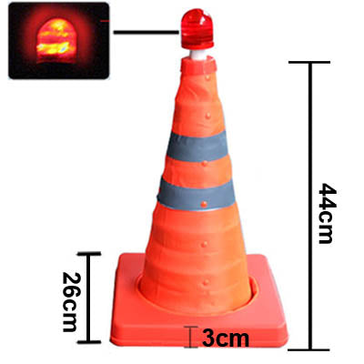Cono stradale con luci lampeggianti altezza 44 cm